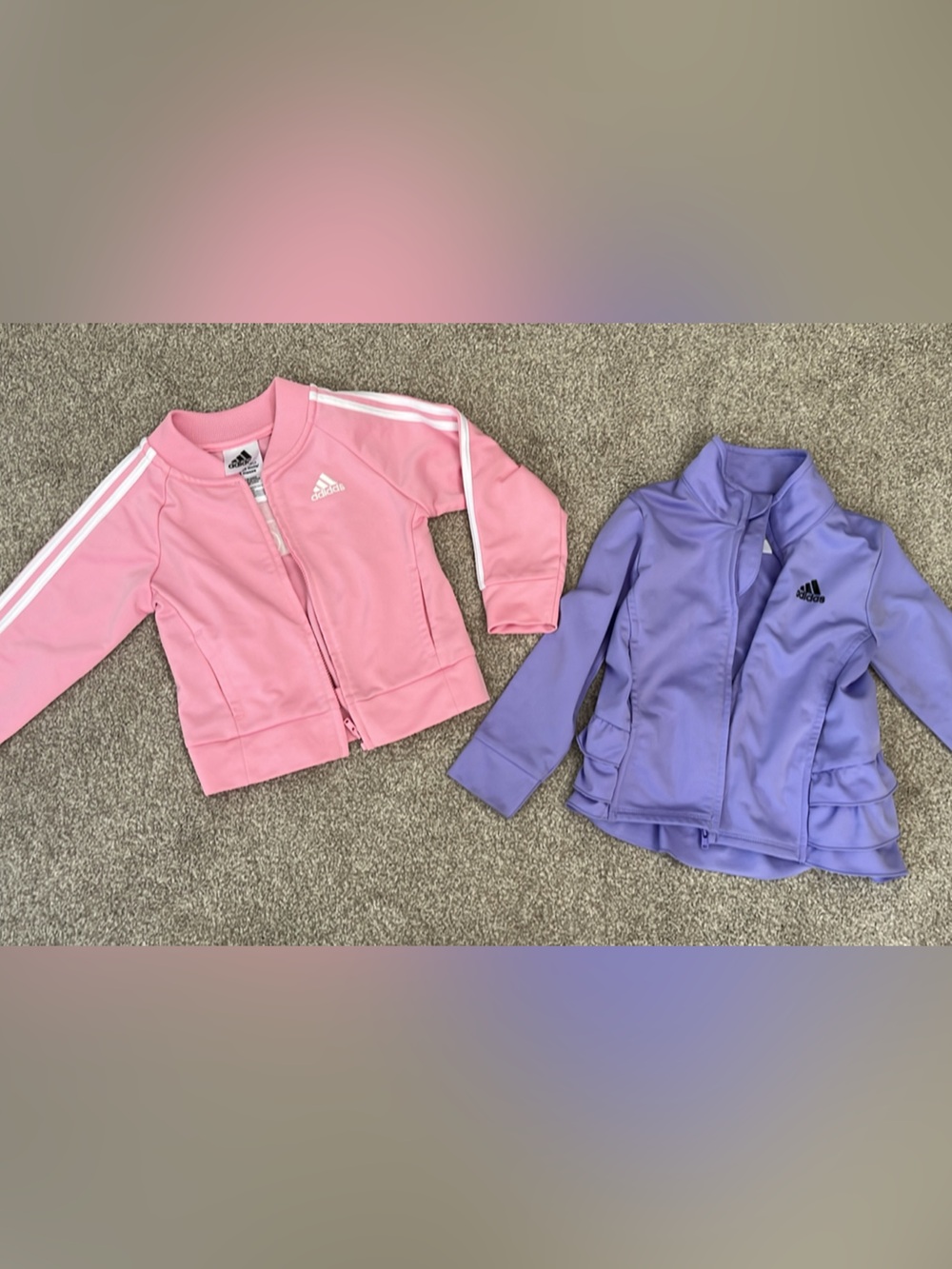 adidas Pink and Lavender Girls Zip Track Jackets